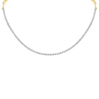 Half Paper Clip Chain Half Diamond Tennis Necklace