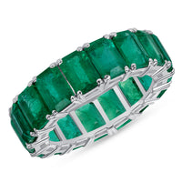 Emerald Eternity Band - 18K White Gold