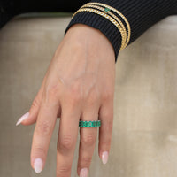 Emerald Eternity Band - 18K White Gold