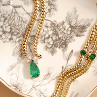 Pear Shaped Emerald Cuban Bracelet