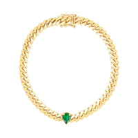 Pear Shaped Emerald Cuban Bracelet