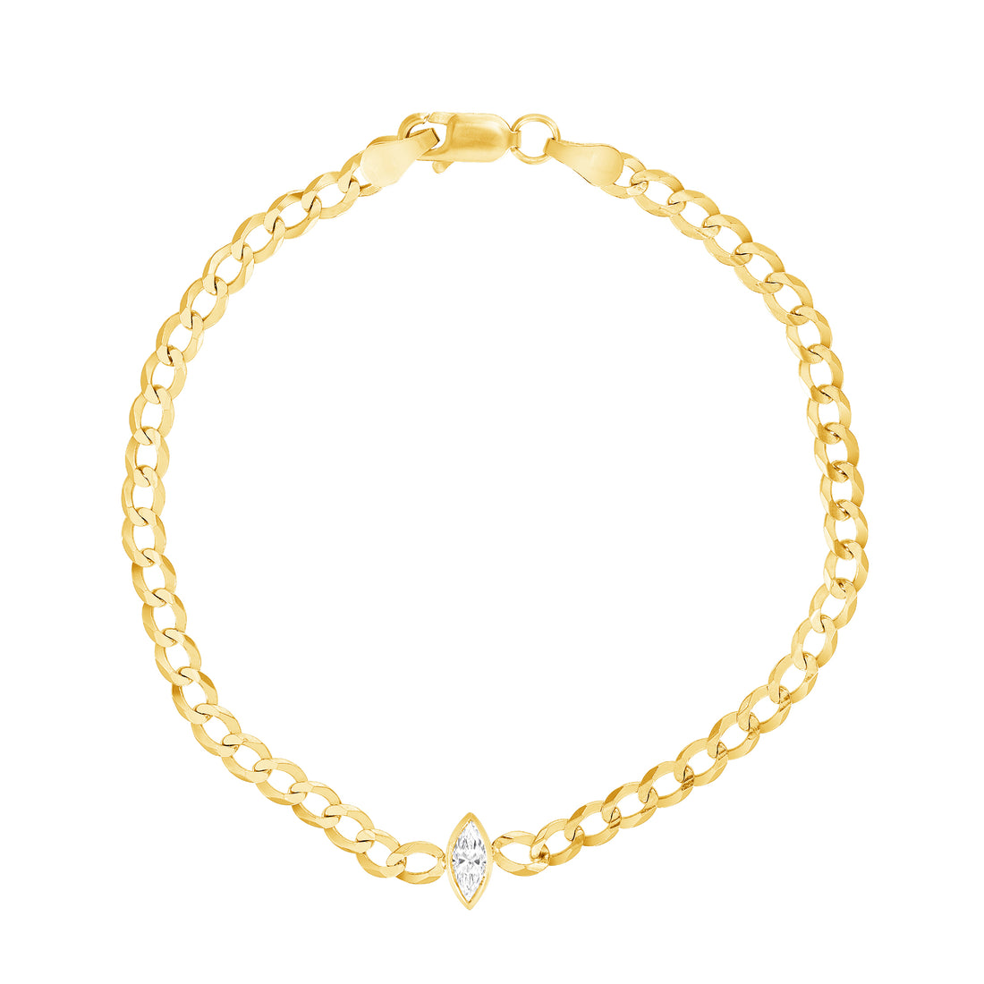 Marquise Diamond Baby Cuban Bracelet