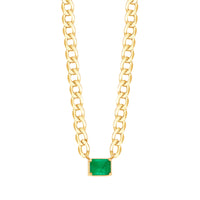 Emerald Gem Baby Cuban Chain Necklace