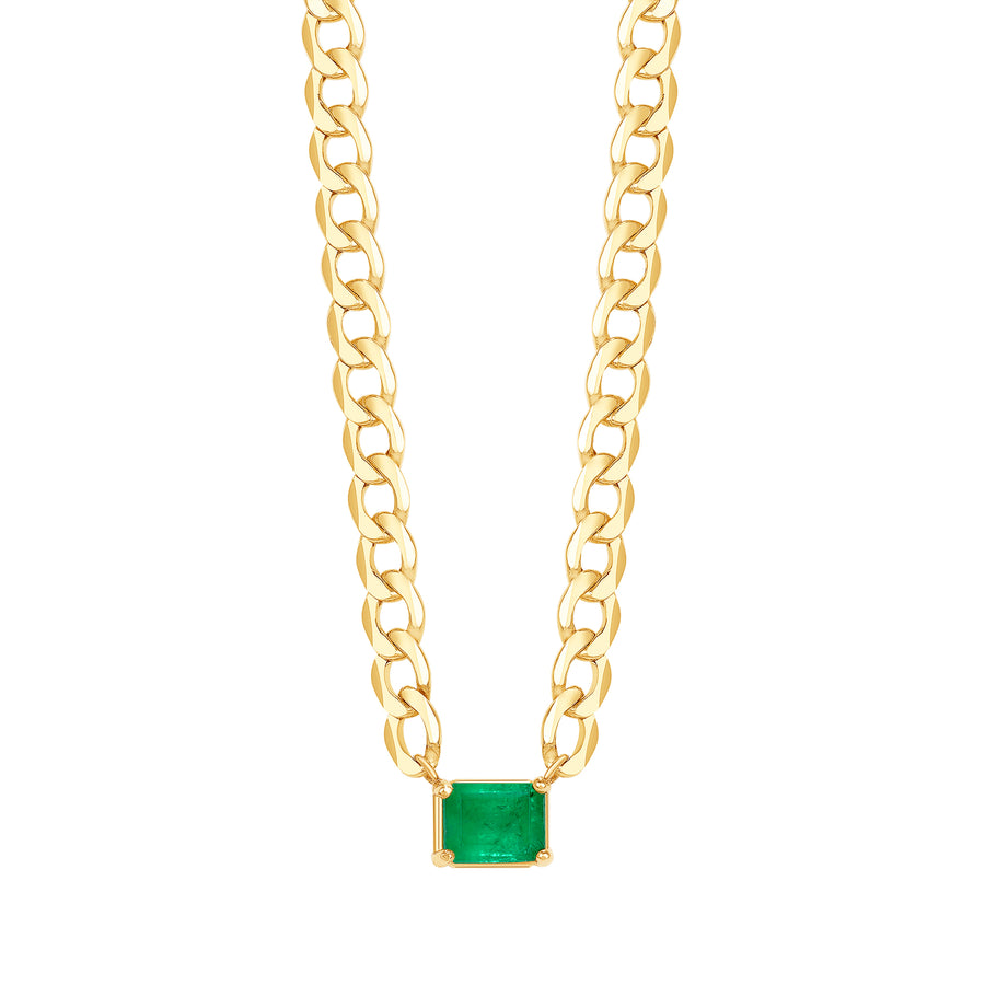 Emerald Gem Baby Cuban Chain Necklace