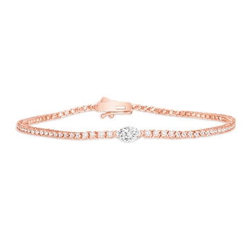 Center Marquise Cut Diamond Tennis Bracelet