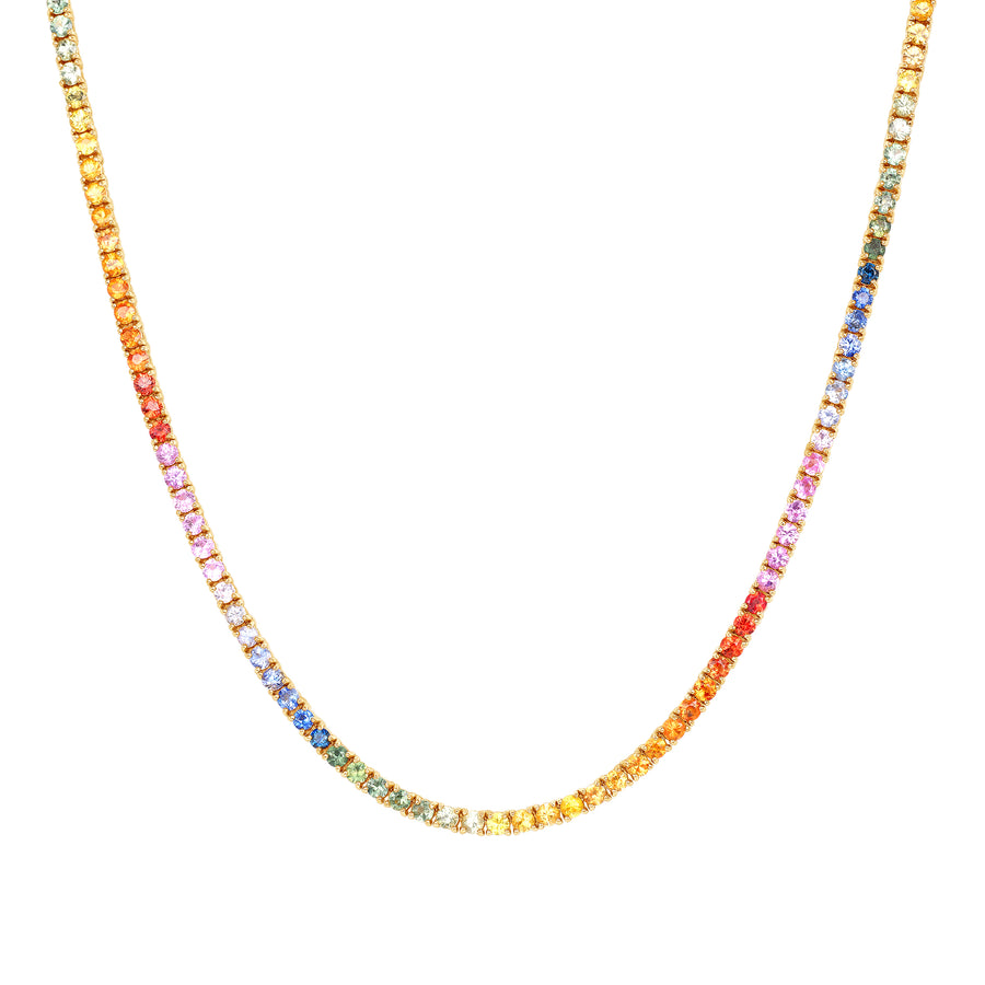 Multicolored Sapphire Tennis Necklace