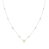 14k Yellow Gold Diamond Baguette Illusion on Diamond By The Yard Necklace