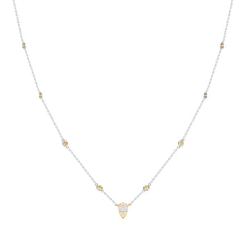 14k Yellow Gold Diamond Baguette Illusion on Diamond By The Yard Necklace