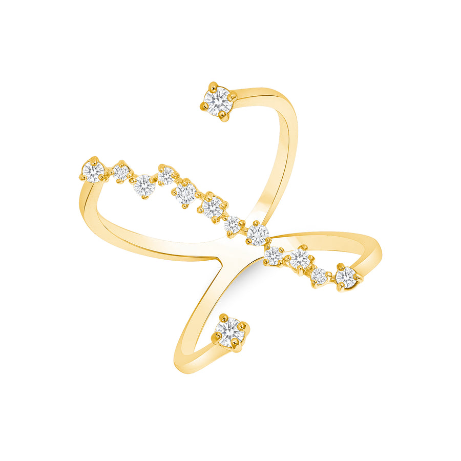 Open Crossover Diamond Ring