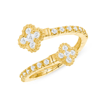 Diamond Open Floral Ring