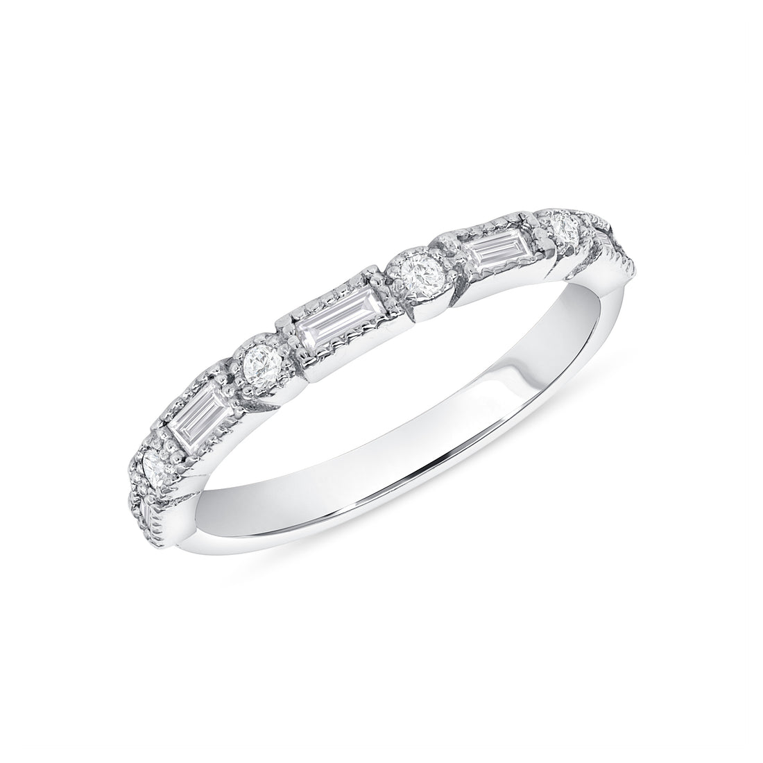 Round and Baguette Diamond Ring