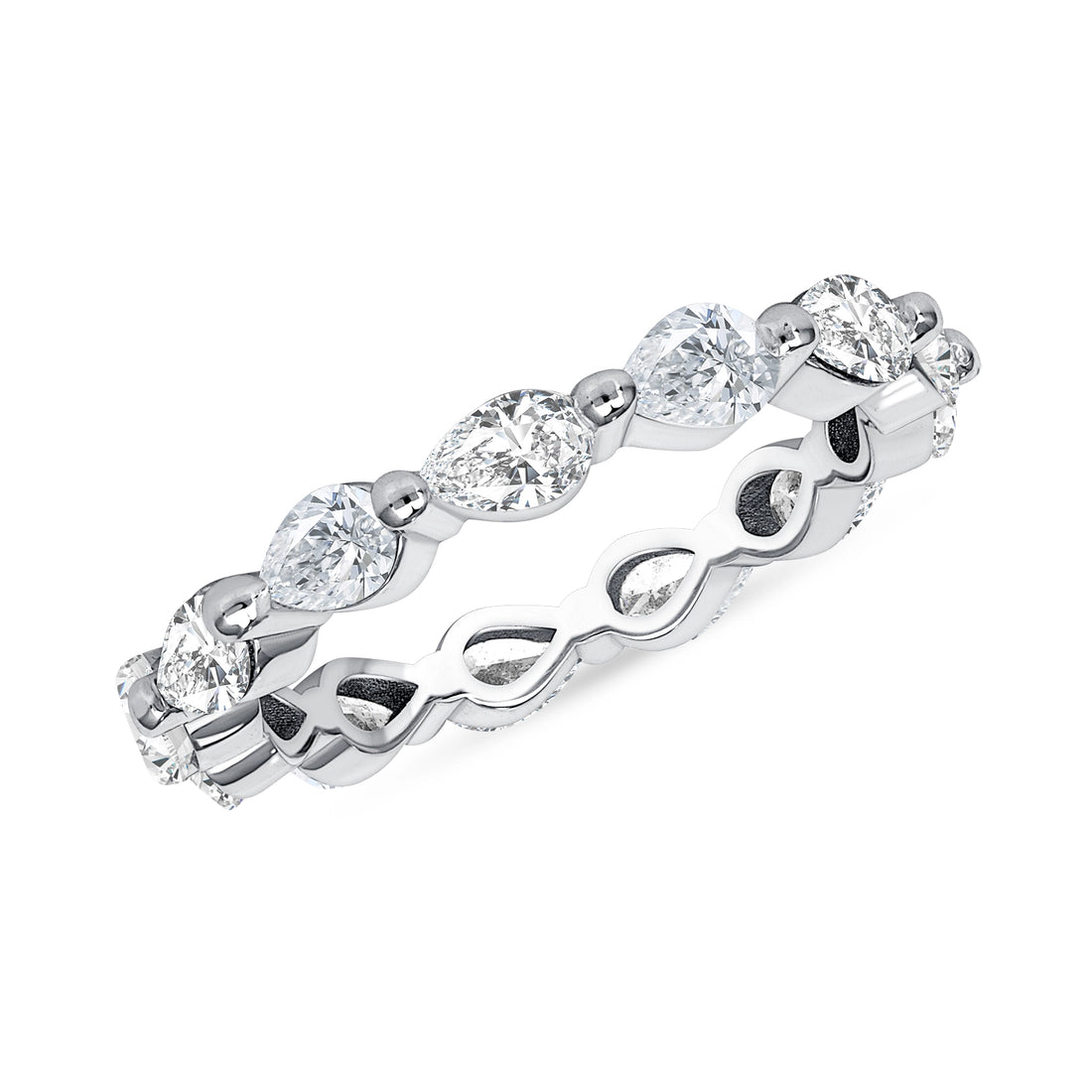 Floating Pear Shape Diamond Eternity Band