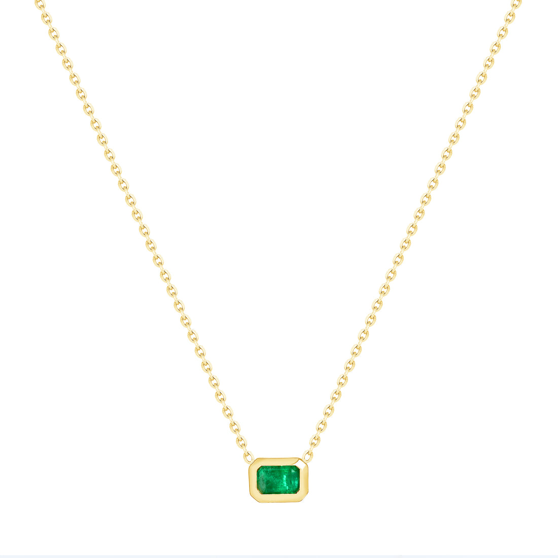 Bezel Set Emerald Pendant