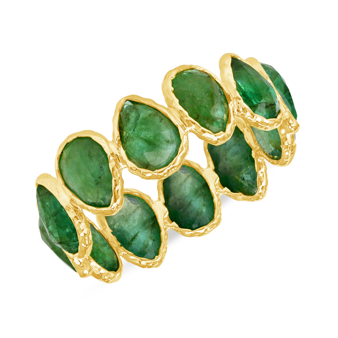 Pear Shape Emerald Eternity Band