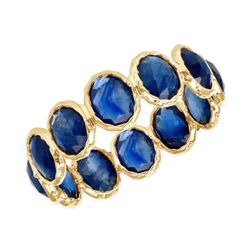 Blue Sapphire Oval Cut Eternity Band