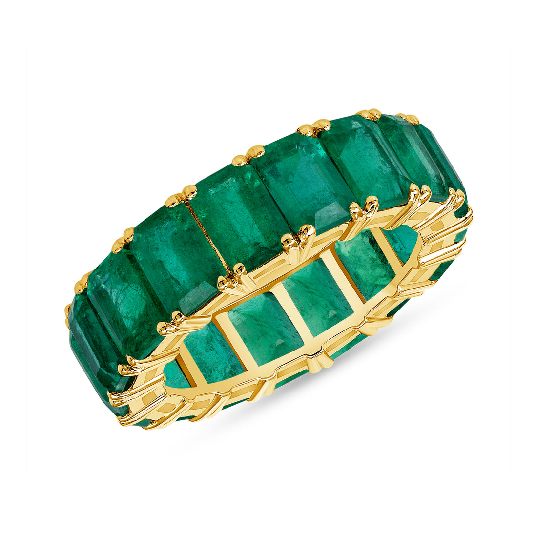 Emerald Eternity Band - 14K Yellow Gold