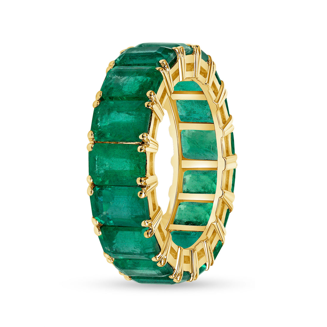 Emerald Eternity Band - 14K Yellow Gold