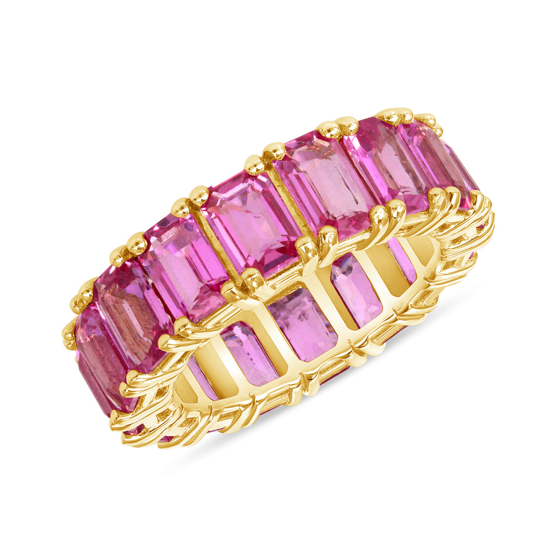 Pink Sapphire Eternity Band