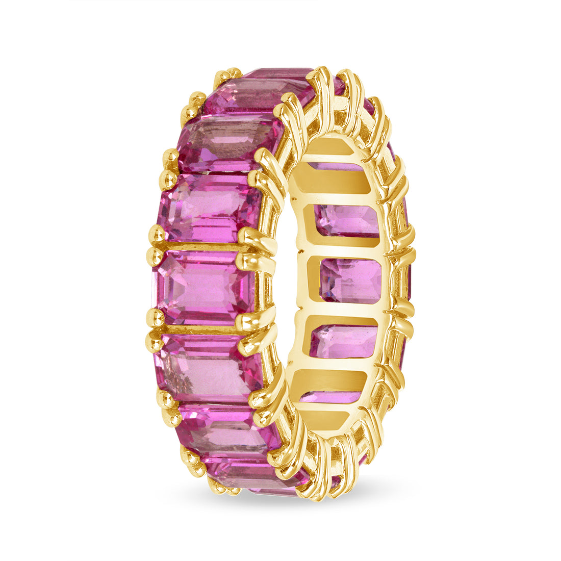 Pink Sapphire Eternity Band