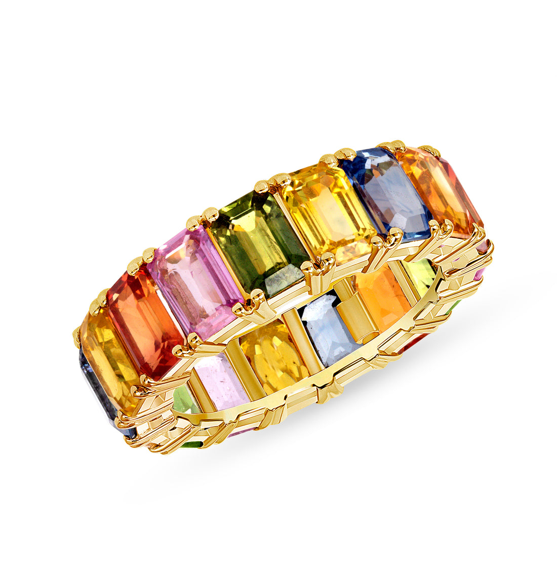 Multicolor Sapphire Eternity Band