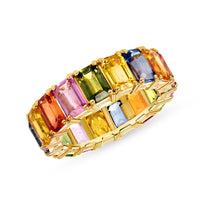 Multicolor Sapphire Eternity Band