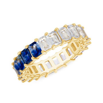 Blue Sapphire Ombre Eternity Band