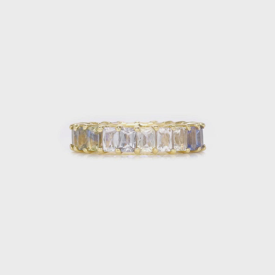 Rainbow Sapphire Eternity Band