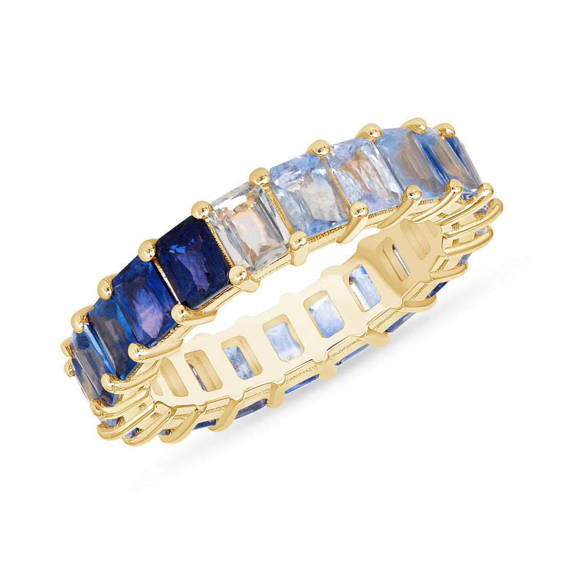 Blue Sapphire Gradient Eternity Band