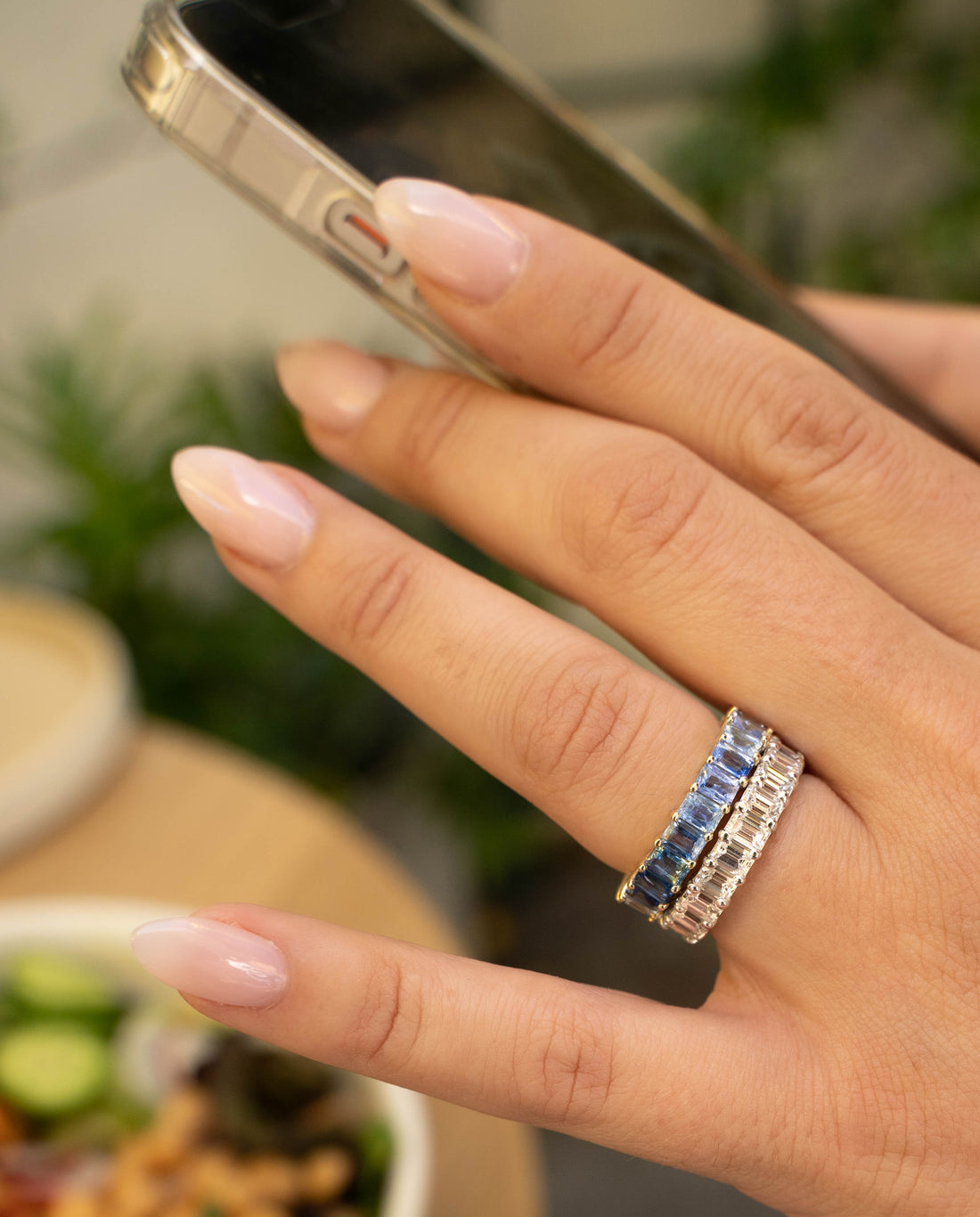 Blue Sapphire Gradient Eternity Band