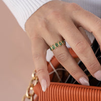 Pear Shape Emerald Eternity Band