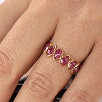 Pear Shape Ruby Sapphire Eternity Band