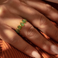 Pear Shape Emerald Eternity Band