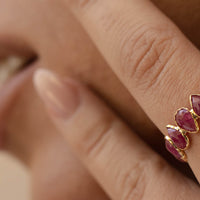 Pear Shape Ruby Sapphire Eternity Band