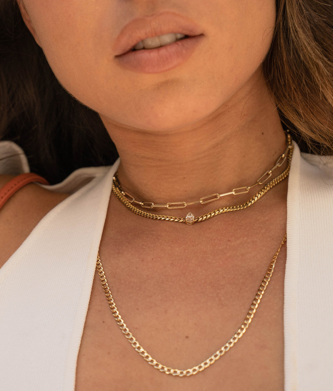 Pear Shaped Diamond Cuban Link Necklace