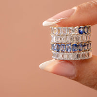 Blue Sapphire Ombre Eternity Band