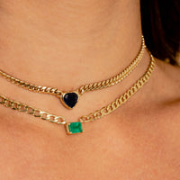 Emerald Gem Baby Cuban Chain Necklace