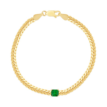 Emerald Square Cuban Chain Bracelet
